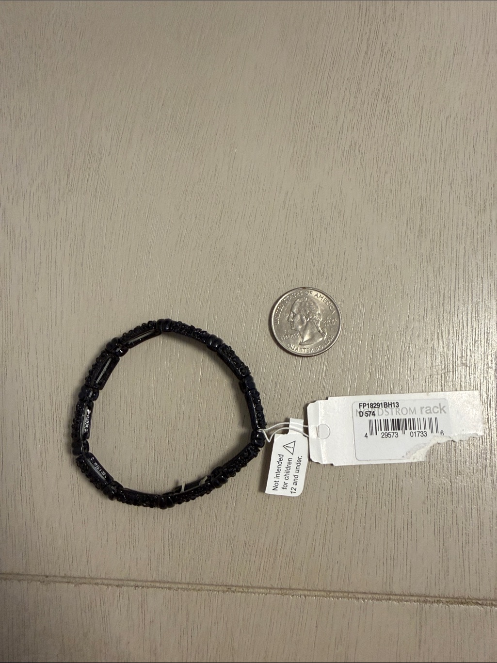 Jet Black Rhinestone Crystal Pave Stretch Braceletnwt Cocktail Attire — image 3 of 5